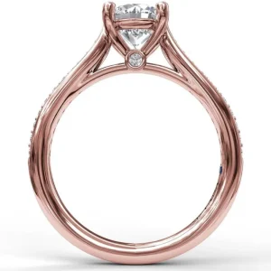 Hot Fana Cathedral Single Row Pave Engagement Ring