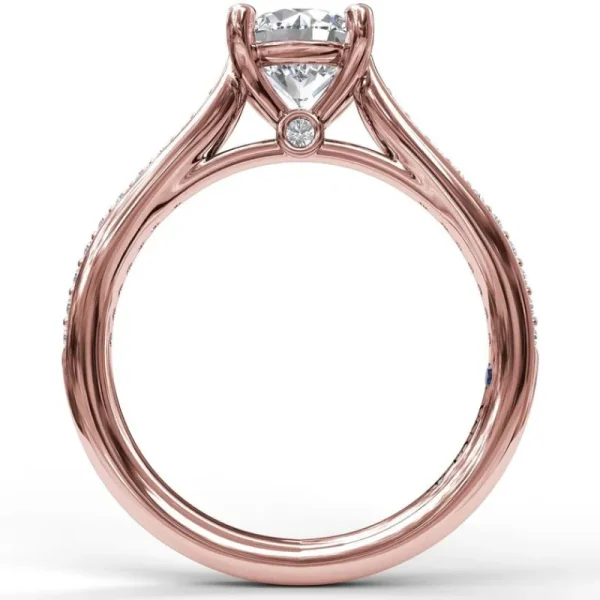 Hot Fana Cathedral Single Row Pave Engagement Ring