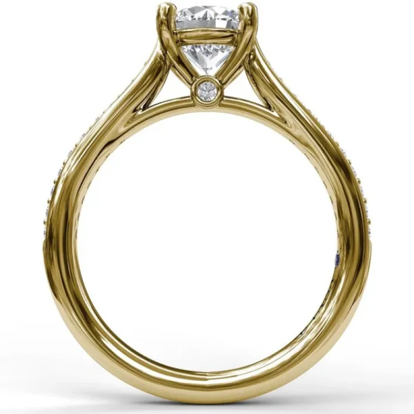 Hot Fana Cathedral Single Row Pave Engagement Ring