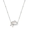 Fashion Kendra Scott Celeste Cloud Silver Short Pendant Necklace in Matte Dichroic Glass