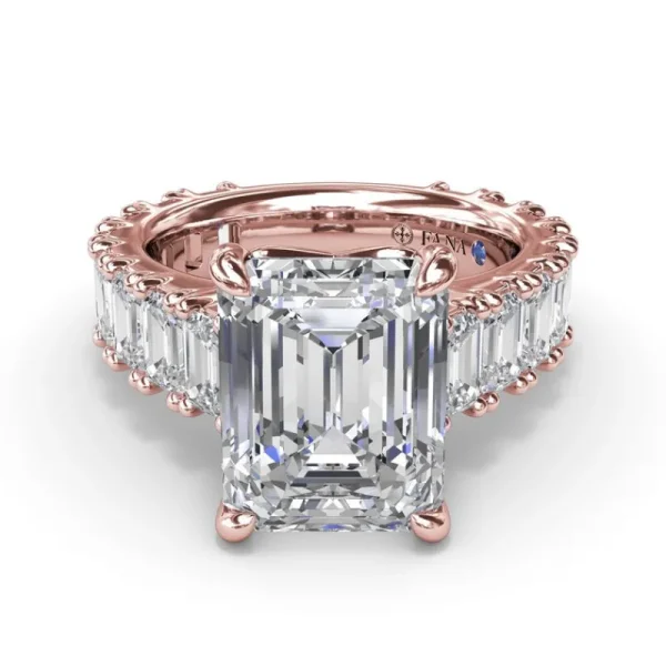 Fashion Fana Chunky Emerald Diamond Engagement Ring