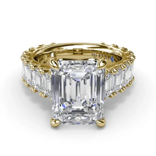Fashion Fana Chunky Emerald Diamond Engagement Ring