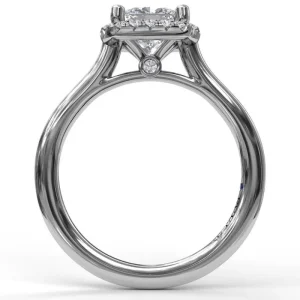 Clearance Fana Classic Cushion Halo Engagement Ring
