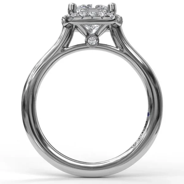 Clearance Fana Classic Cushion Halo Engagement Ring