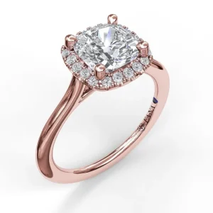 Clearance Fana Classic Cushion Halo Engagement Ring