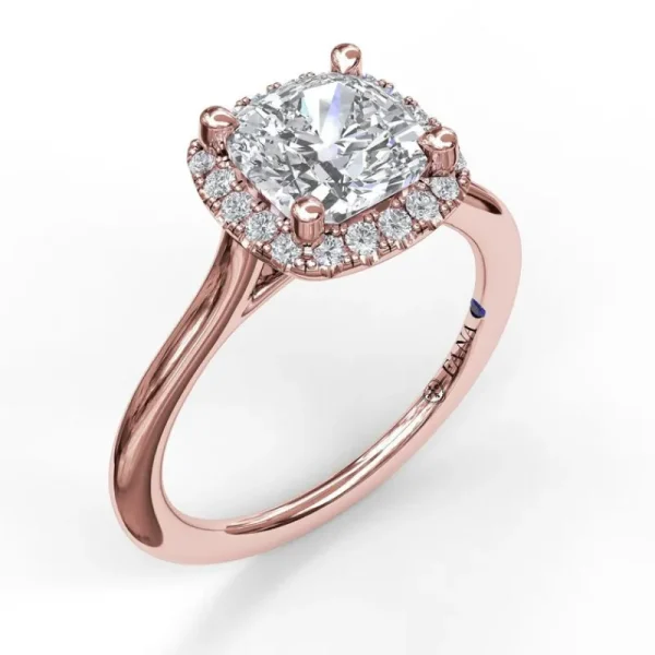 Clearance Fana Classic Cushion Halo Engagement Ring