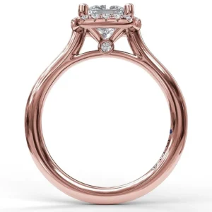Clearance Fana Classic Cushion Halo Engagement Ring