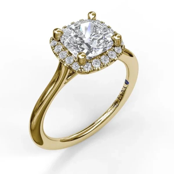 Clearance Fana Classic Cushion Halo Engagement Ring