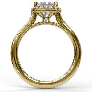 Clearance Fana Classic Cushion Halo Engagement Ring