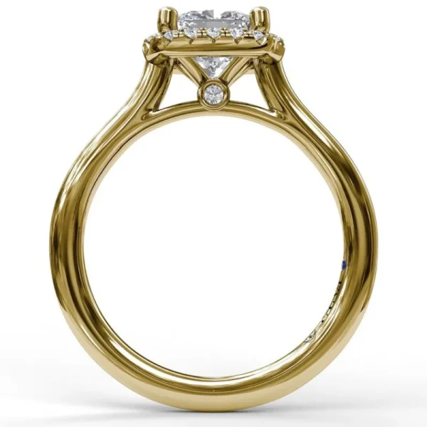 Clearance Fana Classic Cushion Halo Engagement Ring