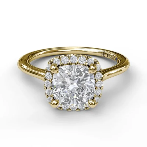 Clearance Fana Classic Cushion Halo Engagement Ring