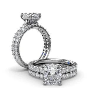New Fana Classic Cushion Solitaire Engagement Ring With Hidden Pav√© Halo