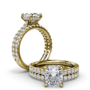 New Fana Classic Cushion Solitaire Engagement Ring With Hidden Pav√© Halo
