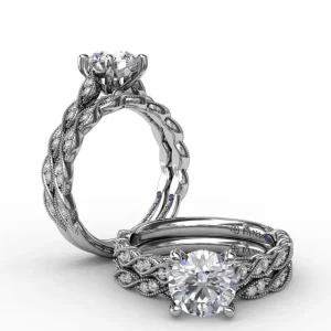 New Fana Classic Diamond Solitaire Engagement Ring With Diamond Twist Band