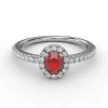 Sale Fana Classic Halo Ruby and Diamond Ring