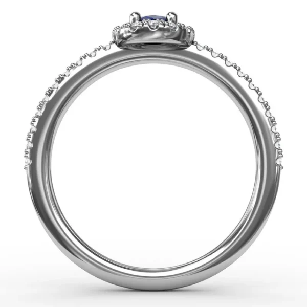 Discount Fana Classic Halo Sapphire and Diamond Ring
