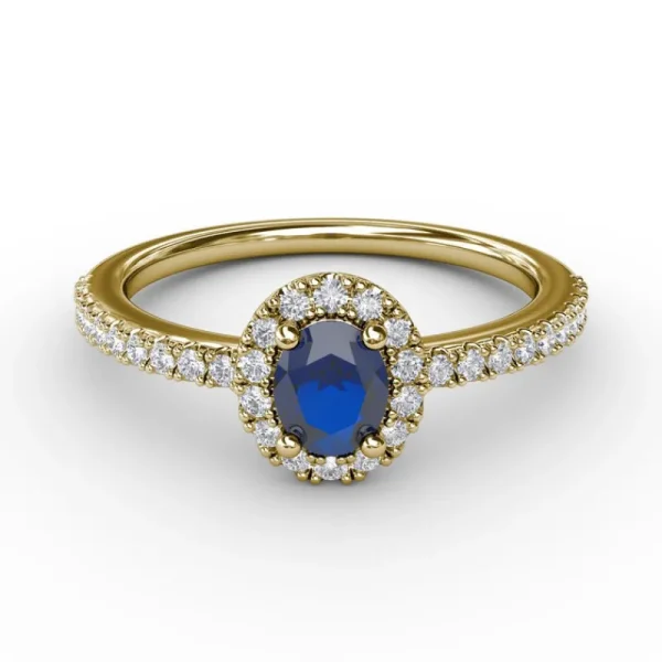 Discount Fana Classic Halo Sapphire and Diamond Ring