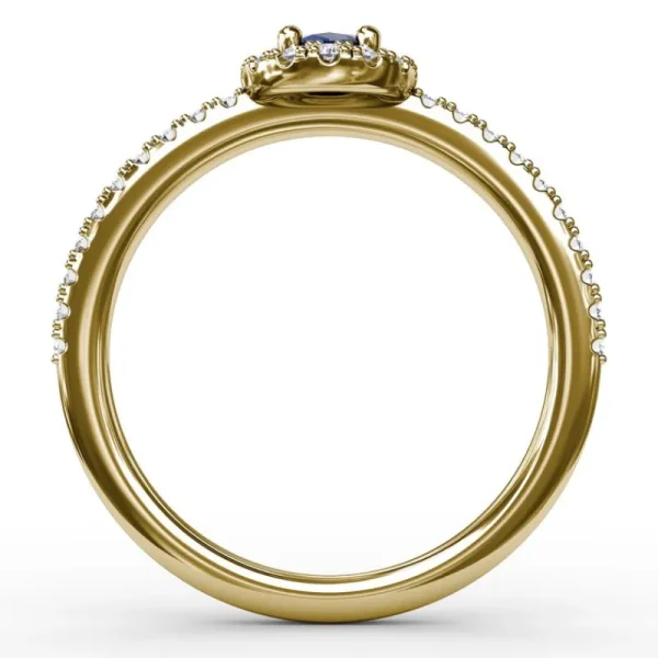 Discount Fana Classic Halo Sapphire and Diamond Ring