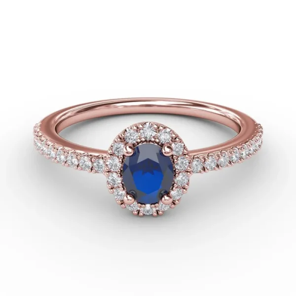 Discount Fana Classic Halo Sapphire and Diamond Ring