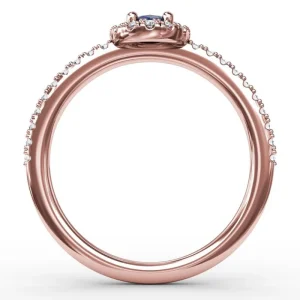 Discount Fana Classic Halo Sapphire and Diamond Ring
