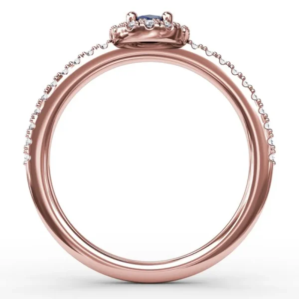 Discount Fana Classic Halo Sapphire and Diamond Ring
