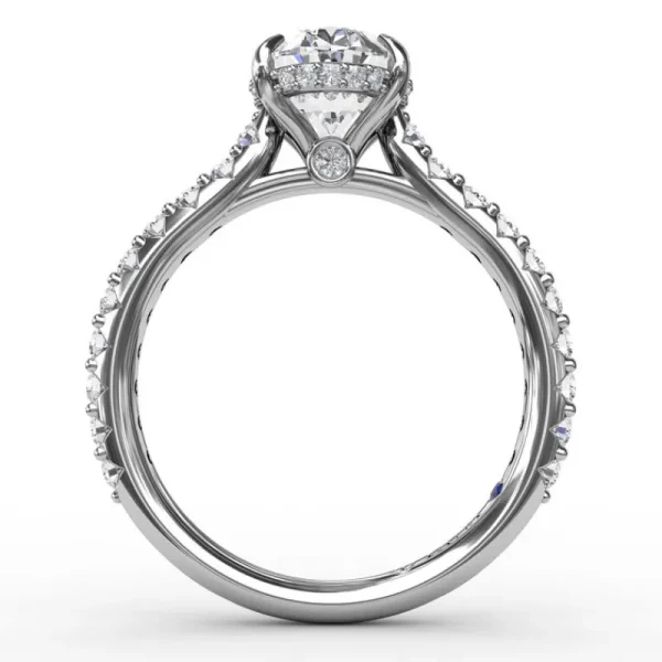 Sale Fana Classic Oval Diamond Solitaire Engagement Ring With Hidden Pavé Halo