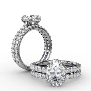 Sale Fana Classic Oval Diamond Solitaire Engagement Ring With Hidden Pavé Halo