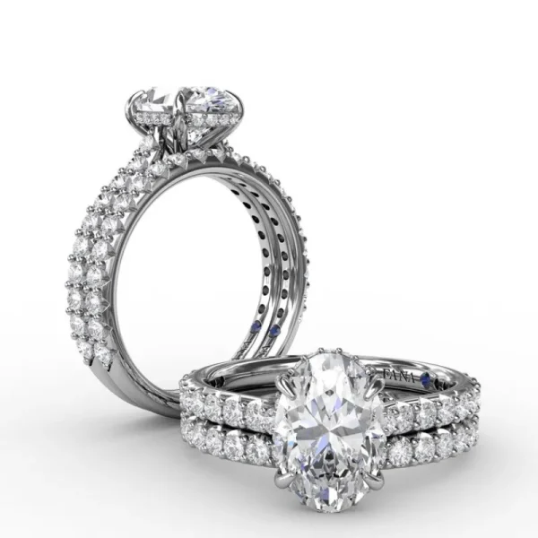 Sale Fana Classic Oval Diamond Solitaire Engagement Ring With Hidden Pavé Halo