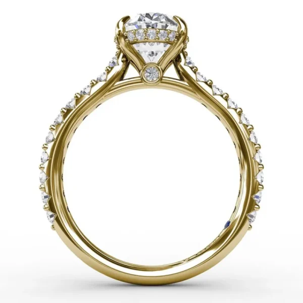 Sale Fana Classic Oval Diamond Solitaire Engagement Ring With Hidden Pavé Halo
