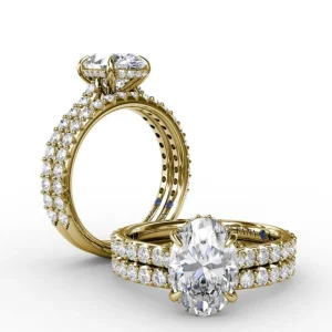 Sale Fana Classic Oval Diamond Solitaire Engagement Ring With Hidden Pavé Halo