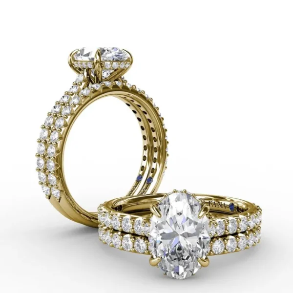 Sale Fana Classic Oval Diamond Solitaire Engagement Ring With Hidden Pavé Halo