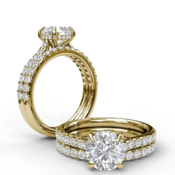 Hot Fana Classic Round Cut Solitaire With Hidden Halo