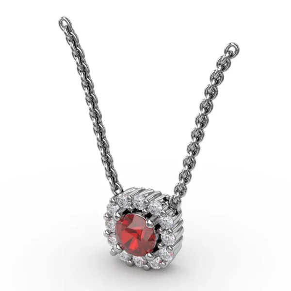Discount Fana Classic Round Ruby and Diamond Pendant