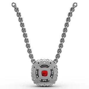Discount Fana Classic Round Ruby and Diamond Pendant