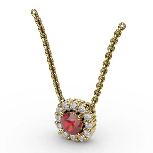 Discount Fana Classic Round Ruby and Diamond Pendant