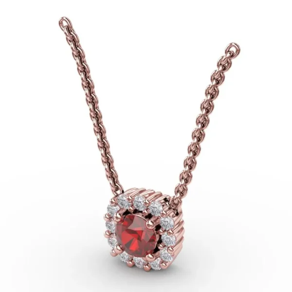 Discount Fana Classic Round Ruby and Diamond Pendant