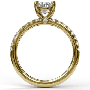 Hot Fana Classic Single Row Engagement ring with an Oval Center Diamond.