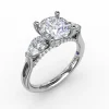 Discount Fana Classic Three-Stone Engagement Ring With Pear-Shape Side Diamonds