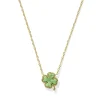 Discount Kendra Scott Clover Gold Short Pendant Necklace in Lime Green Magnesite