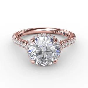 Online Fana Contemporary Round Diamond Halo Engagement Ring With Geometric Details