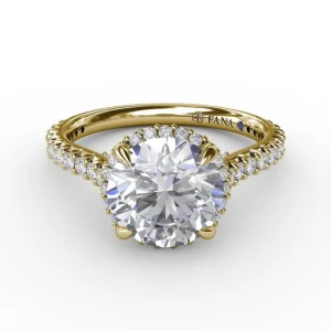 Online Fana Contemporary Round Diamond Halo Engagement Ring With Geometric Details