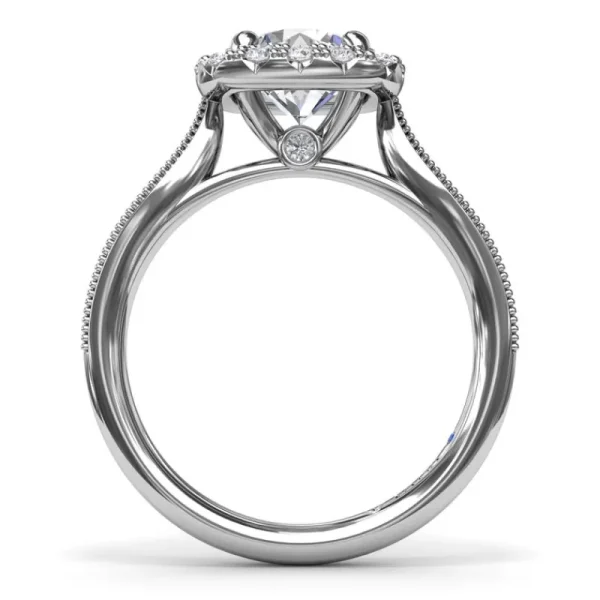 Outlet Fana Cushion Halo Diamond Engagement Ring