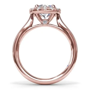 Outlet Fana Cushion Halo Diamond Engagement Ring