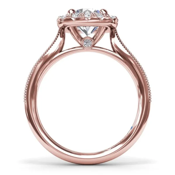 Outlet Fana Cushion Halo Diamond Engagement Ring