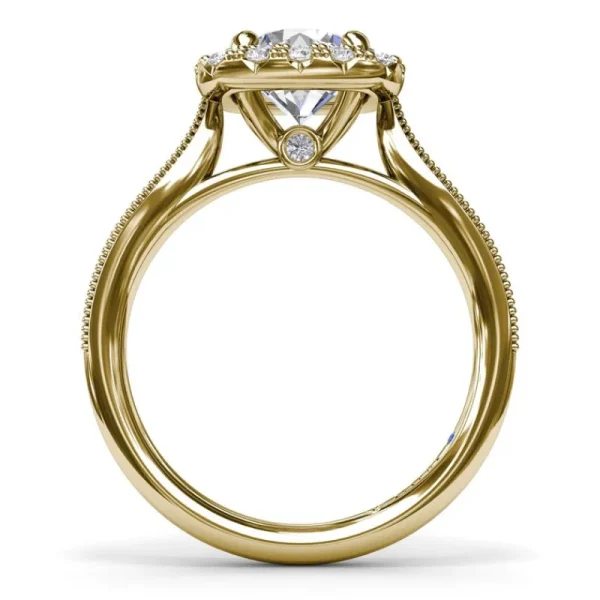 Outlet Fana Cushion Halo Diamond Engagement Ring