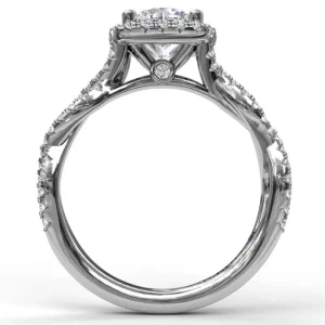 Best Fana Cushion Halo Twist Engagement Ring