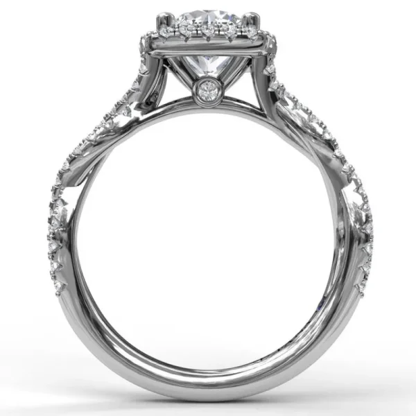 Best Fana Cushion Halo Twist Engagement Ring