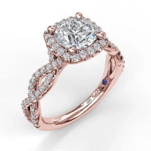 Best Fana Cushion Halo Twist Engagement Ring