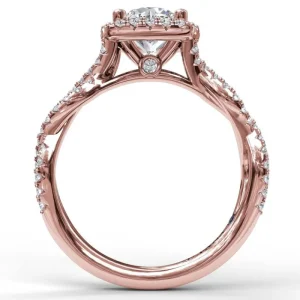 Best Fana Cushion Halo Twist Engagement Ring