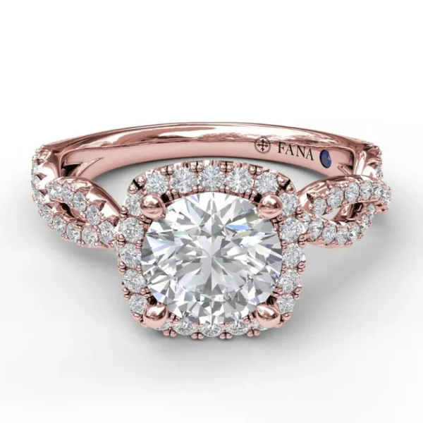 Best Fana Cushion Halo Twist Engagement Ring
